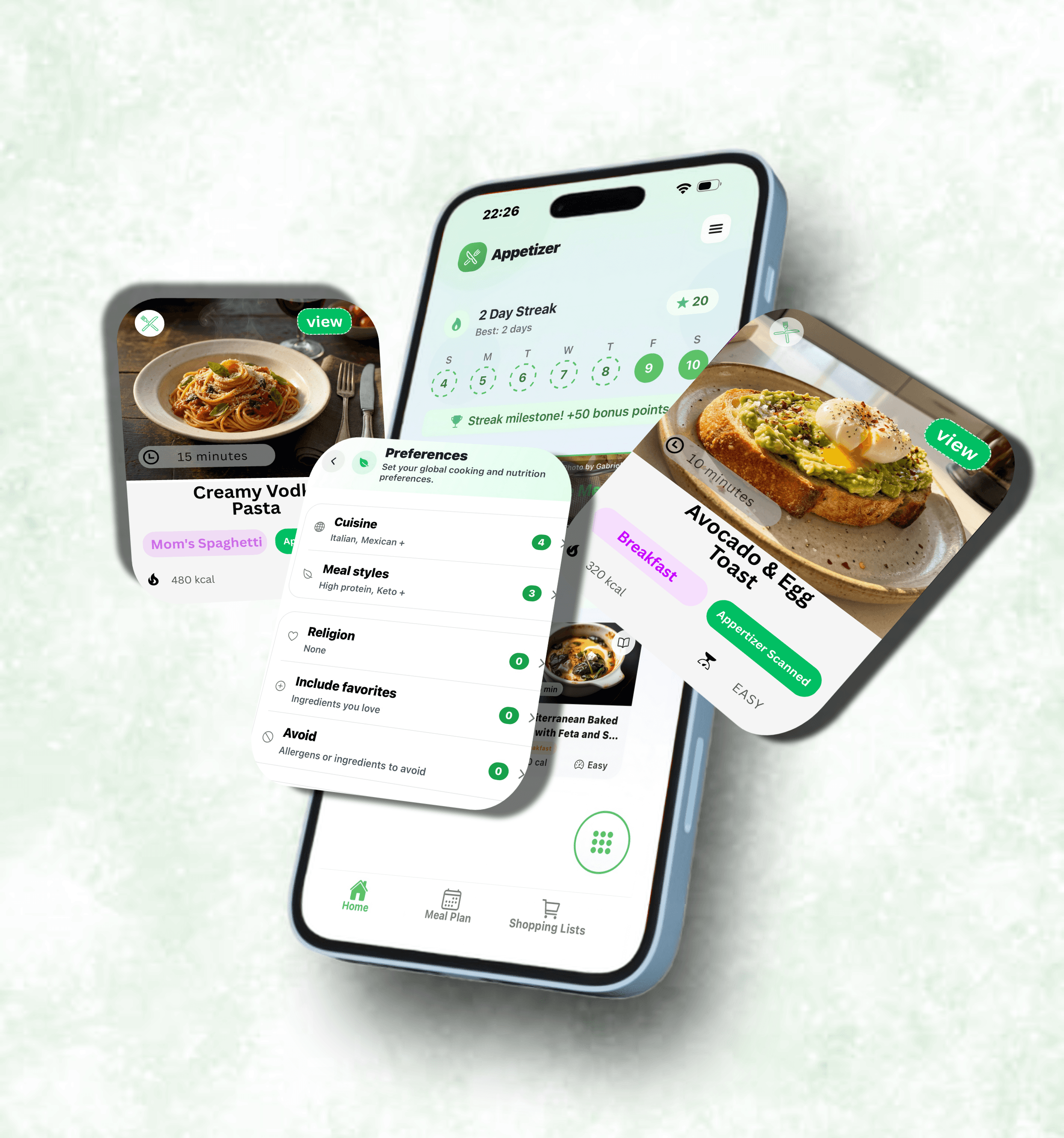 Appetizer app preview