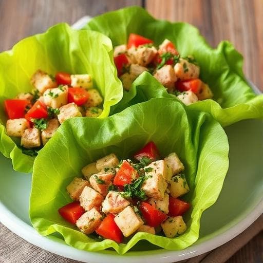 Mediterranean tuna lettuce wraps