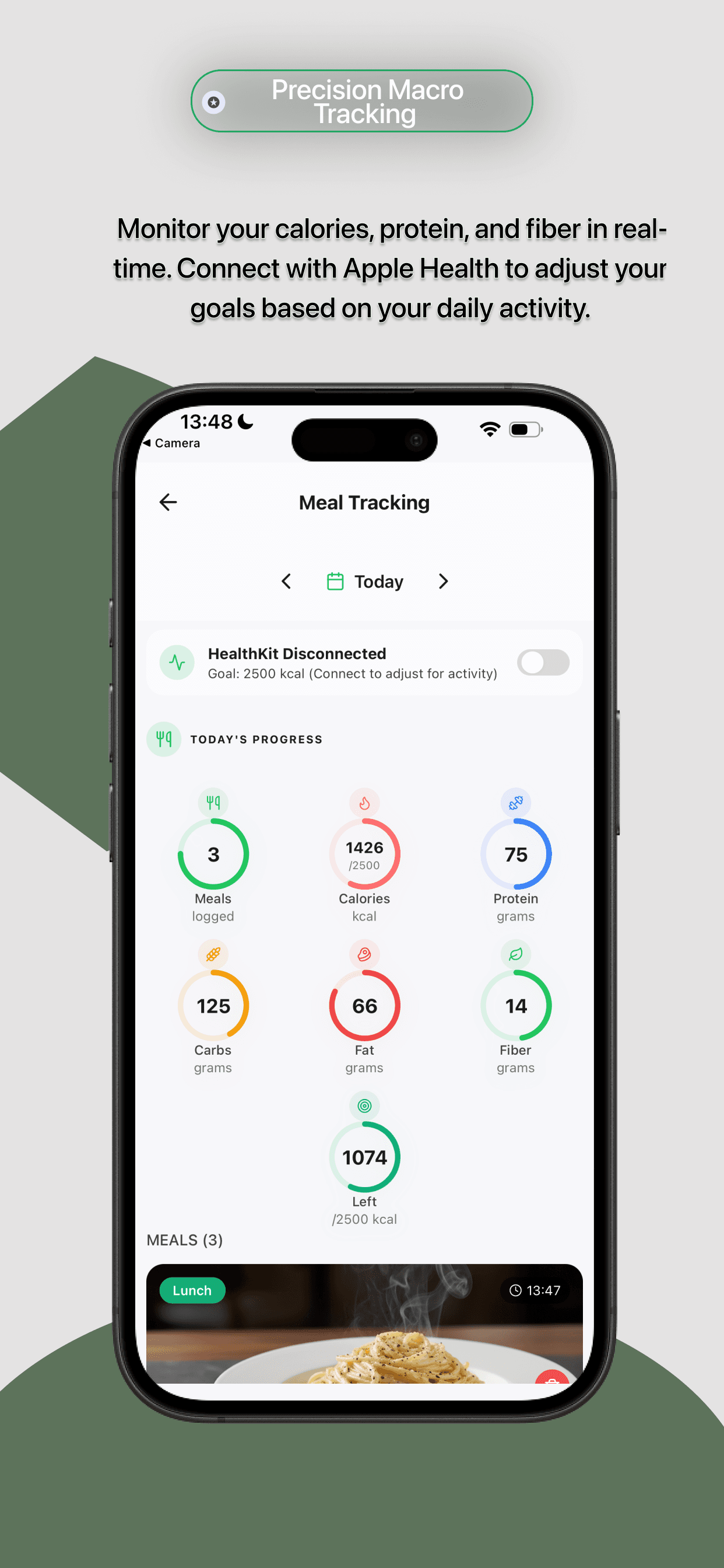 Meal logger — track daily calories and nutrition