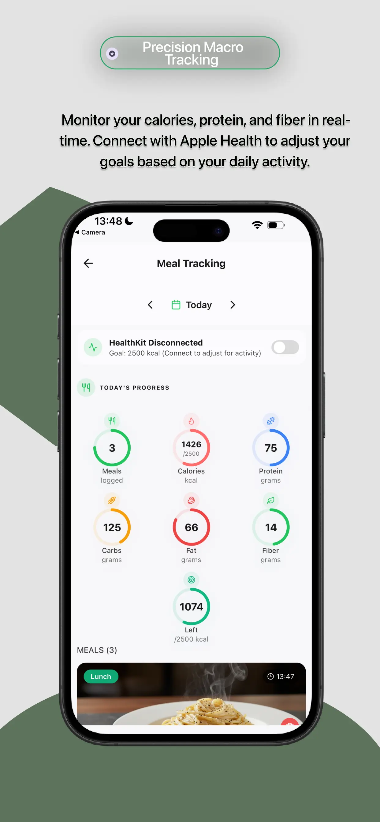 Meal logger — track daily calories and nutrition