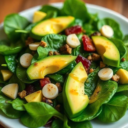 Avocado and spinach salad