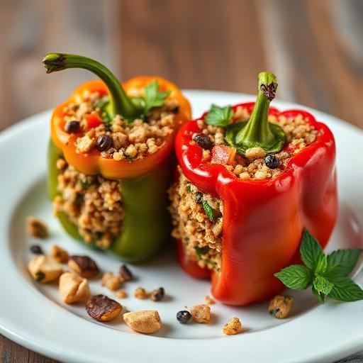 Quinoa stuffed peppers with tuna