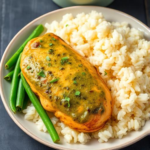 Salsa verde chicken with rice